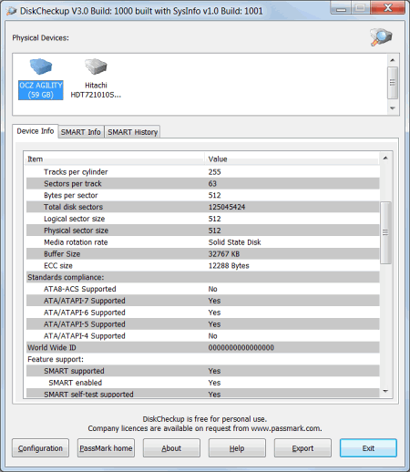 Мониторинг: PassMark DiskCheckup v.3.0 Build 1005