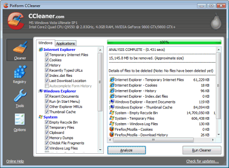 Чистильщики: CCleaner v.3.03