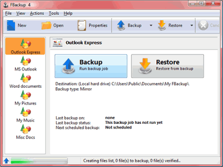 Резервное копирование: FBackup v.4.5.236