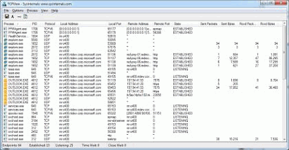 Интернет и сети: TCPView v.3.03