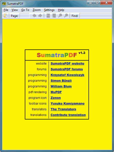 Утилиты: Sumatra PDF v.1.3