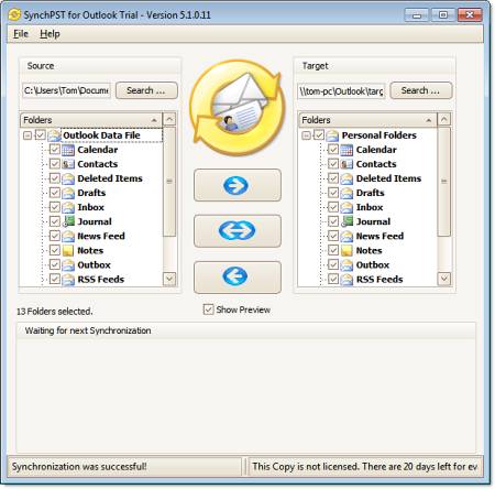 Почтовые клиенты и фильтры: SynchPst for Outlook v.5.1.0.15