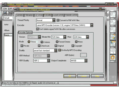 Интерфейс WildFire CD Ripper