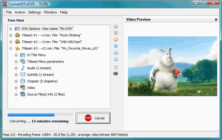 Скриншот программы ConvertXToDVD