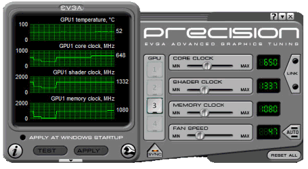 Скриншот программы EVGA Precision