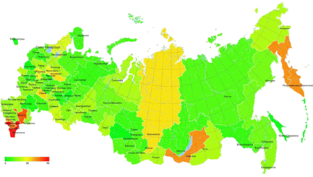 Все предложения пиратской ОС по регионам России