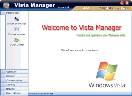 Vista Manager v.4.1.4 - утилита для настройки операционных систем Windows Vista