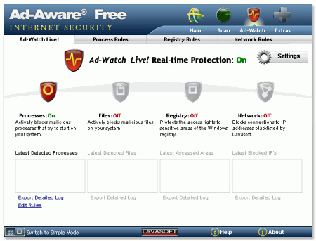 Интерфейс Ad-Aware Free