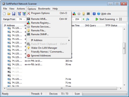 Скриншот программы SoftPerfect Network Scanner