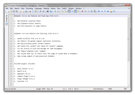 Интерфейс программы Notepad++
