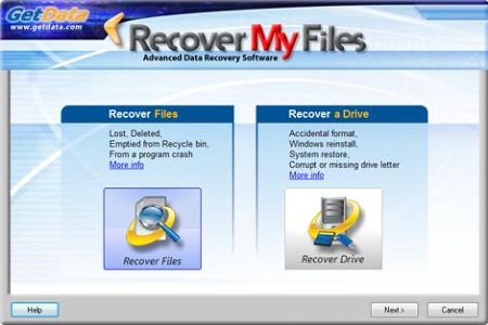 Главное окно Recover My Files