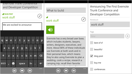  Evernote для Windows Phone 7