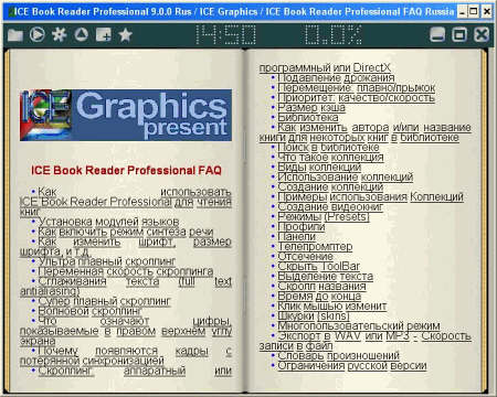 Интерфейс ICE Book Reader Professional