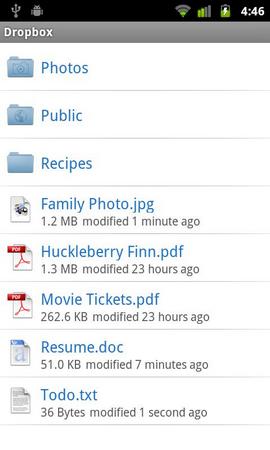 Dropbox для Android