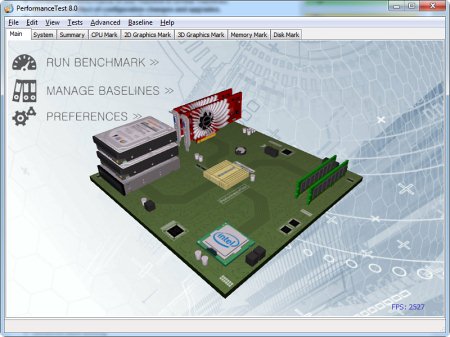 Интерфейс PassMark PerformanceTest