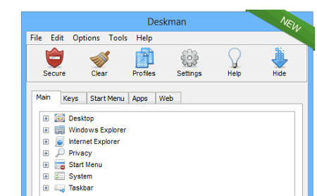 Интерфейс программы Deskman