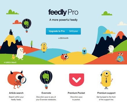 Feedly предлагает платные опции за $5 в месяц