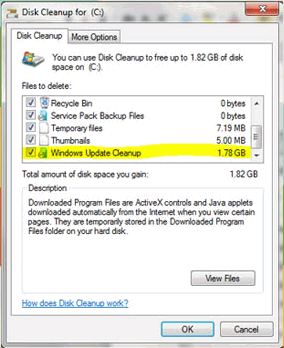 Disk Cleanup Menu