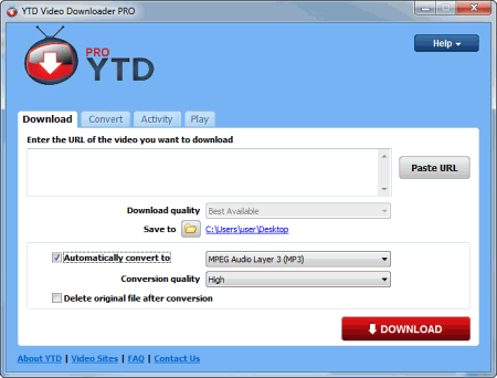 Интерфейс YTD Downloader