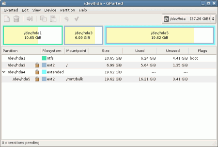 GParted v.0.17.0-1 - утилита для работы с разделами жестких дисков компьютера