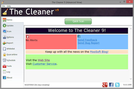 Главное окно The Cleaner