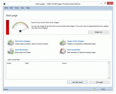 Скриншот окна программы O&O DiskImage Professional