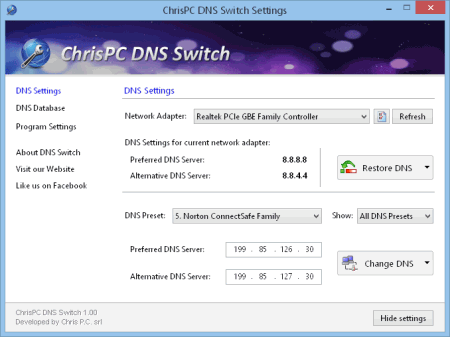 ChrisPC DNS Switch