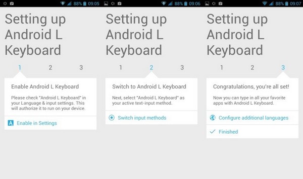 Android L Keyboard