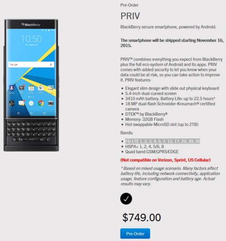 BlackBerry Priv 