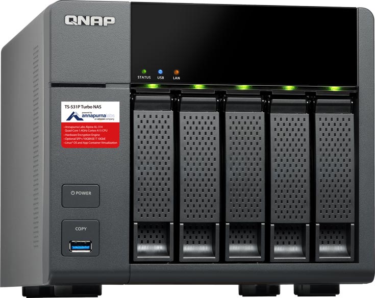 Хранилище уже доступно для заказа в вариантах TS-531P-2G и TS-531P-8G