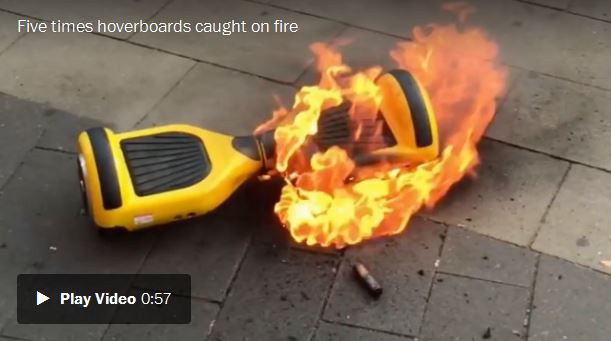 Самобалансирующиеся скутеры могут стать причиной пожара