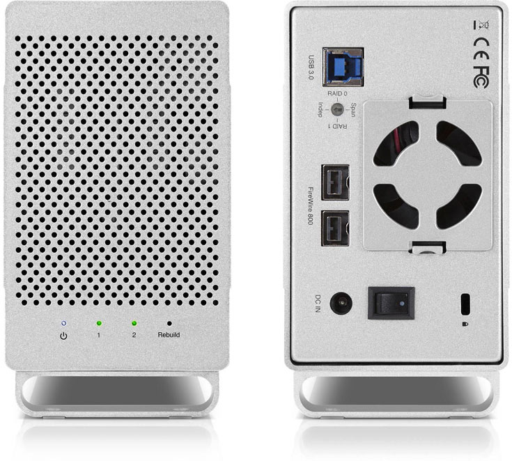 Корпус OWC Mercury Elite Pro Dual изготовлен из алюминия