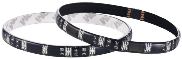 Ленты CableMod WideBeam LED рассчитаны на подачу питания по разъему SATA