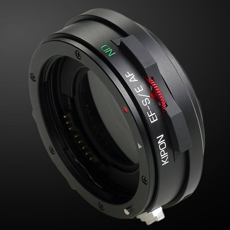 Переходник Kipon EF-S/E AF ND позволяет использовать вставной нейтральный фильтр