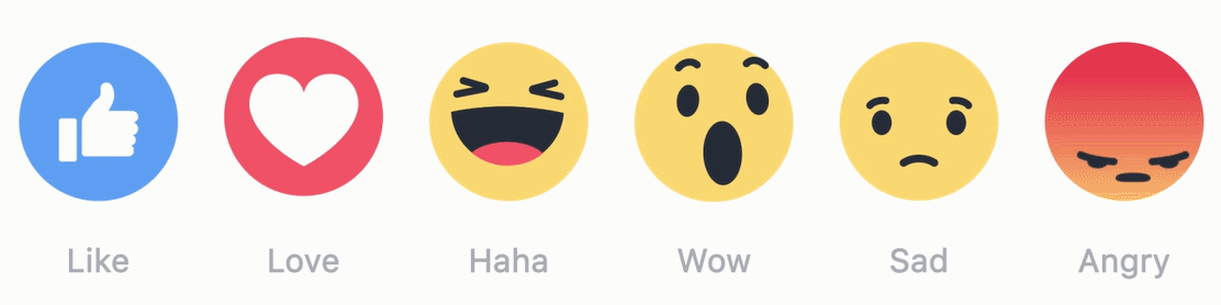 Facebook ввел пять альтернатив лайку для всех пользователей