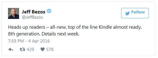 Глава Amazon пообещал рассказать об электронной книге Kindle нового поколения на следующей неделе