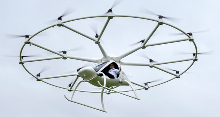 Начались пилотируемые полеты мультикоптера Volocopter VC200