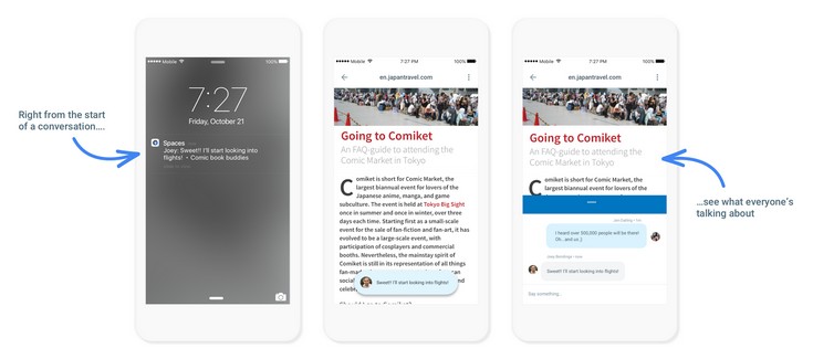 Google представила сервис Spaces