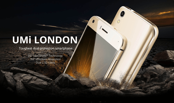 Экран смартфона Umi London защищен по технологии DG Twin Shield