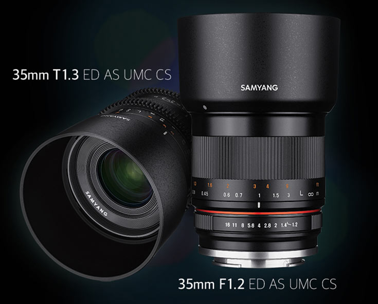 Продажи объективов Samyang 35mm F1.2 ED AS UMC CS и 35mm T1.3 ED AS UMC CS должны начаться в сентябре