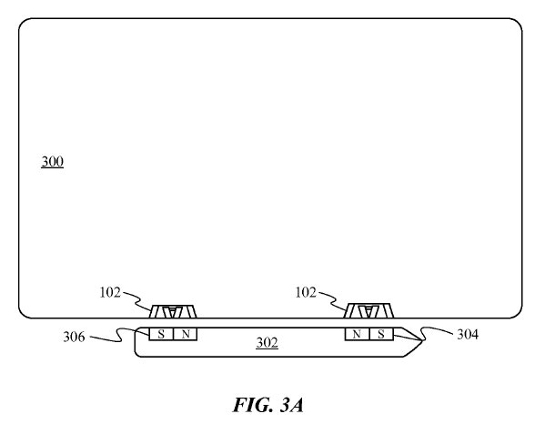 В заявке также описано магнитное соединение двух планшетов