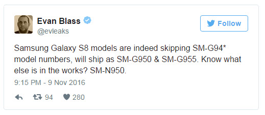 Эван Блэсс утверждает, что Samsung работает над Galaxy Note8
