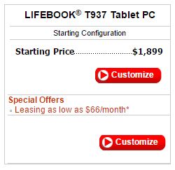 Fujitsu Lifebook T937, цена