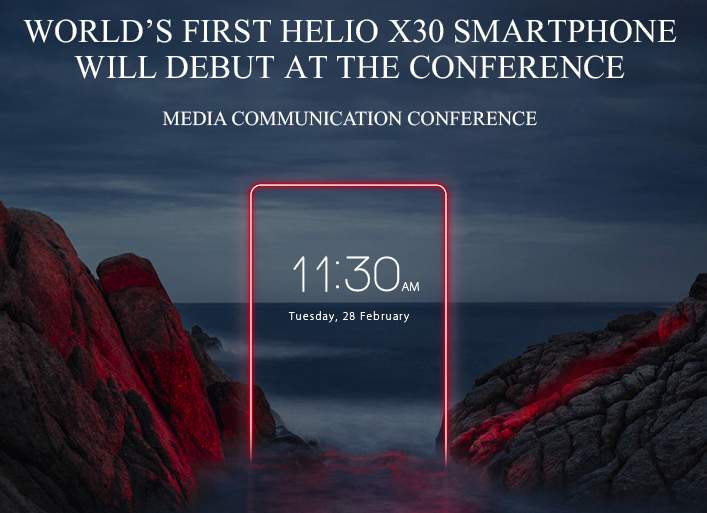 Vernee представит первый смартфон на 10-ядерном Helio X30 28 февраля