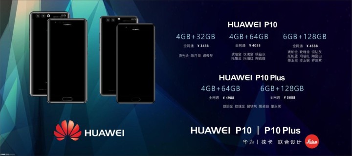 Huawei P10 и P10 Plus: цены, спецификации, изображения