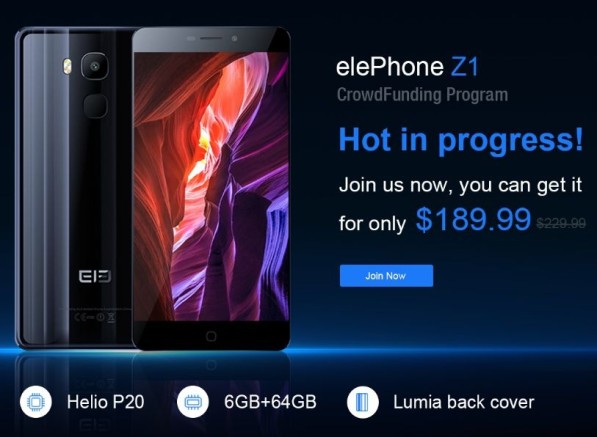 Elephone Z1: красавчик с 6 ГБ RAM за $189.99