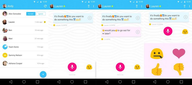 ПО Supersonic Fun Voice Messenger преобразует голос в текст и смайлы