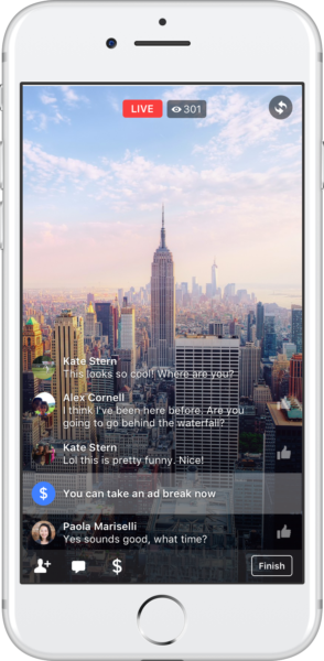 Facebook тестирует 20-секундные «рекламные паузы» в показе видео