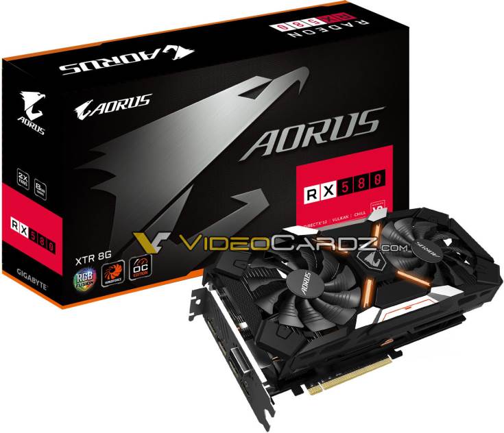 Старшая модель носит название Gigabyte Radeon RX 580 Aorus XTR 8G