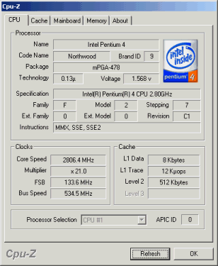 Диагностика: CPU-Z v.1.34